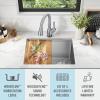 imageDELTA FAUCET 95A93225SSS Lorelai Workstation Kitchen Sink Dropin Top Mount Stainless Steel Single Bowl with WorkFlow Ledge and Chefs Kit of 5 Accessories24in