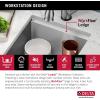 imageDELTA FAUCET 95A93225SSS Lorelai Workstation Kitchen Sink Dropin Top Mount Stainless Steel Single Bowl with WorkFlow Ledge and Chefs Kit of 5 Accessories17in