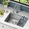 imageDELTA FAUCET 95A93225SSS Lorelai Workstation Kitchen Sink Dropin Top Mount Stainless Steel Single Bowl with WorkFlow Ledge and Chefs Kit of 5 Accessories17in