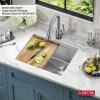 imageDELTA FAUCET 95A93225SSS Lorelai Workstation Kitchen Sink Dropin Top Mount Stainless Steel Single Bowl with WorkFlow Ledge and Chefs Kit of 5 Accessories23in