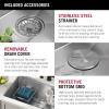 imageDELTA FAUCET DELTA Rivet 32Inch Workstation Kitchen Sink Undermount 16 Gauge Stainless Steel Single Bowl with WorkFlow Ledge and Chefs Kit of 6 Accessories 95B93132SSS