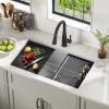 imageDELTA FAUCET DELTA Rivet 32Inch Workstation Kitchen Sink Undermount 16 Gauge Stainless Steel Single Bowl with WorkFlow Ledge and Chefs Kit of 6 Accessories 95B93132SSS