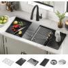 imageDELTA FAUCET DELTA Rivet 32Inch Workstation Kitchen Sink Undermount 16 Gauge Stainless Steel Single Bowl with WorkFlow Ledge and Chefs Kit of 6 Accessories 95B93132SSS