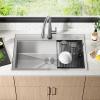 imageDELTA FAUCET DELTA Rivet 33Inch Workstation Kitchen Sink DropIn Top Mount 16 Gauge Stainless Steel Single Bowl with WorkFlow Ledge and Chefs Kit of 5 Accessories 95A93133SSSStainless Steel