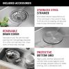 imageDELTA FAUCET DELTA Rivet 33Inch Workstation Kitchen Sink DropIn Top Mount 16 Gauge Stainless Steel Single Bowl with WorkFlow Ledge and Chefs Kit of 5 Accessories 95A93133SSSStainless Steel
