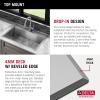 imageDELTA FAUCET DELTA Rivet 33Inch Workstation Kitchen Sink DropIn Top Mount 16 Gauge Stainless Steel Single Bowl with WorkFlow Ledge and Chefs Kit of 5 Accessories 95A93133SSSStainless Steel