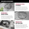 imageDELTA FAUCET DELTA Rivet 33Inch Workstation Kitchen Sink DropIn Top Mount 16 Gauge Stainless Steel Single Bowl with WorkFlow Ledge and Chefs Kit of 5 Accessories 95A93133SSSStainless Steel