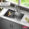imageDELTA FAUCET DELTA Rivet 33Inch Workstation Kitchen Sink DropIn Top Mount 16 Gauge Stainless Steel Single Bowl with WorkFlow Ledge and Chefs Kit of 5 Accessories 95A93133SSSStainless Steel