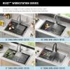 imageDELTA FAUCET DELTA Rivet 33Inch Workstation Kitchen Sink DropIn Top Mount 16 Gauge Stainless Steel Single Bowl with WorkFlow Ledge and Chefs Kit of 5 Accessories 95A93133SSSStainless Steel