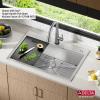 imageDELTA FAUCET DELTA Rivet 33Inch Workstation Kitchen Sink DropIn Top Mount 16 Gauge Stainless Steel Single Bowl with WorkFlow Ledge and Chefs Kit of 5 Accessories 95A93133SSSStainless Steel