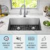 imageDELTA FAUCET Delta Lenta 32inch Undermount 16 Gauge Stainless Steel Double Bowl Kitchen Sink with Accessories 95303432D6SS Satin 32 Inch  Double Bowl
