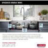imageDELTA FAUCET Delta Lenta 32inch Undermount 16 Gauge Stainless Steel Double Bowl Kitchen Sink with Accessories 95303432D6SS Satin 32 Inch  Double Bowl