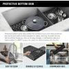 imageDELTA FAUCET Delta Lenta 32inch Undermount 16 Gauge Stainless Steel Double Bowl Kitchen Sink with Accessories 95303432D6SS Satin 32 Inch  Double Bowl