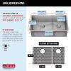 imageDELTA FAUCET Delta Lenta 32inch Undermount 16 Gauge Stainless Steel Double Bowl Kitchen Sink with Accessories 95303432D6SS Satin 32 Inch  Double Bowl