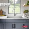 imageDELTA FAUCET Delta Lenta 32inch Undermount 16 Gauge Stainless Steel Double Bowl Kitchen Sink with Accessories 95303432D6SS Satin 32 Inch  Double Bowl
