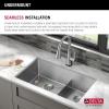 imageDELTA FAUCET Delta Lenta 32inch Undermount 16 Gauge Stainless Steel Double Bowl Kitchen Sink with Accessories 95303432D6SS Satin 32 Inch  Double Bowl