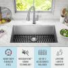 imageDELTA FAUCET Delta Lenta 32inch Undermount 16 Gauge Stainless Steel Single Bowl Kitchen Sink with Accessories 95303432SSS Satin