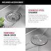 imageDELTA FAUCET Delta Marca 25 Inch DropIn Undermount Stainless Steel Single Bowl Kitchen Sink with Accessories