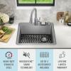 imageDELTA FAUCET Delta Marca 25 Inch DropIn Undermount Stainless Steel Single Bowl Kitchen Sink with Accessories
