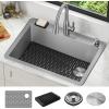 imageDELTA FAUCET Delta Marca 30 inch DropIn Undermount Stainless Steel Single Bowl Kitchen Sink with Accessories30in