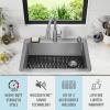 imageDELTA FAUCET Delta Marca 30 inch DropIn Undermount Stainless Steel Single Bowl Kitchen Sink with Accessories30in