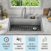 imageDELTA FAUCET Delta Marca 33 inch DropIn Undermount Stainless Steel Single Bowl Kitchen Sink with Accessories