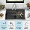 imageDELTA FAUCET Delta Rivet 30 Inch Black Stainless Steel DropIn Top Mount 16 Gauge Workstation Kitchen Sink Single Bowl in PVD Gunmetal Finish with WorkFlow Ledge and Accessories 95A9031T30SGSGunmetal