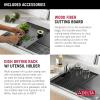 imageDELTA FAUCET Delta Rivet 30 Inch Black Stainless Steel DropIn Top Mount 16 Gauge Workstation Kitchen Sink Single Bowl in PVD Gunmetal Finish with WorkFlow Ledge and Accessories 95A9031T30SGSStainless Steel