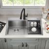 imageDELTA FAUCET Delta Rivet 30 Inch Black Stainless Steel DropIn Top Mount 16 Gauge Workstation Kitchen Sink Single Bowl in PVD Gunmetal Finish with WorkFlow Ledge and Accessories 95A9031T30SGSStainless Steel