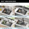 imageDELTA FAUCET Delta Rivet 30 Inch Black Stainless Steel DropIn Top Mount 16 Gauge Workstation Kitchen Sink Single Bowl in PVD Gunmetal Finish with WorkFlow Ledge and Accessories 95A9031T30SGSStainless Steel