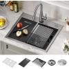 imageDELTA FAUCET Delta Rivet 30 Inch Black Stainless Steel DropIn Top Mount 16 Gauge Workstation Kitchen Sink Single Bowl in PVD Gunmetal Finish with WorkFlow Ledge and Accessories 95A9031T30SGSStainless Steel