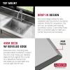 imageDELTA FAUCET Delta Rivet 30 Inch Black Stainless Steel DropIn Top Mount 16 Gauge Workstation Kitchen Sink Single Bowl in PVD Gunmetal Finish with WorkFlow Ledge and Accessories 95A9031T30SGSStainless Steel