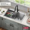 imageDELTA FAUCET Delta Rivet 30 Inch Black Stainless Steel DropIn Top Mount 16 Gauge Workstation Kitchen Sink Single Bowl in PVD Gunmetal Finish with WorkFlow Ledge and Accessories 95A9031T30SGSStainless Steel