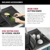 imageDELTA FAUCET Delta Rivet 33 Inch Black Stainless Steel DropIn Top Mount 16 Gauge Workstation Kitchen Sink Single Bowl in PVD Gunmetal Finish with WorkFlow Ledge and Accessories 95A9031T33SGS