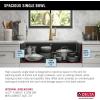 imageDELTA FAUCET Everest 30inch Granite Composite Workstation Kitchen Sink Undermount Single Bowl with WorkFlow Ledge and Accessories in Dark Grey 75B93330SDGBlack