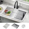 imageDELTA FAUCET Everest 30inch Granite Composite Workstation Kitchen Sink Undermount Single Bowl with WorkFlow Ledge and Accessories in Dark Grey 75B93330SDGBlack