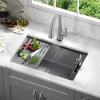 imageDELTA FAUCET Everest 30inch Granite Composite Workstation Kitchen Sink Undermount Single Bowl with WorkFlow Ledge and Accessories in Dark Grey 75B93330SDGDark Grey