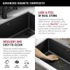 imageDELTA FAUCET Everest 30inch Granite Composite Workstation Kitchen Sink Undermount Single Bowl with WorkFlow Ledge and Accessories in Dark Grey 75B93330SDGBlack