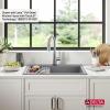 imageDELTA FAUCET Everest 30inch Granite Composite Workstation Kitchen Sink Undermount Single Bowl with WorkFlow Ledge and Accessories in Dark Grey 75B93330SDGDark Grey