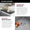 imageDELTA FAUCET Everest 30inch Granite Composite Workstation Kitchen Sink Undermount Single Bowl with WorkFlow Ledge and Accessories in Dark Grey 75B93330SDGDark Grey