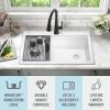 imageDELTA FAUCET Everest 30inch Granite Composite Workstation Kitchen Sink Undermount Single Bowl with WorkFlow Ledge and Accessories in Dark Grey 75B93330SDGBlack