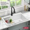imageDELTA FAUCET Everest 30inch Granite Composite Workstation Kitchen Sink Undermount Single Bowl with WorkFlow Ledge and Accessories in Dark Grey 75B93330SDGDark Grey