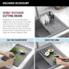 imageDELTA FAUCET Everest 30inch Granite Composite Workstation Kitchen Sink Undermount Single Bowl with WorkFlow Ledge and Accessories in Dark Grey 75B93330SDGDark Grey