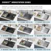 imageDELTA FAUCET Everest 30inch Granite Composite Workstation Kitchen Sink Undermount Single Bowl with WorkFlow Ledge and Accessories in Dark Grey 75B93330SDGBlack