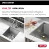 imageDELTA FAUCET Rivet 17inch Workstation Bar Prep Kitchen Sink Undermount 16 Gauge Stainless Steel Single Bowl with WorkFlow Ledge and Kit of 5 Accessories 95B903117SSS