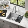 imageDELTA FAUCET Rivet 17inch Workstation Bar Prep Kitchen Sink Undermount 16 Gauge Stainless Steel Single Bowl with WorkFlow Ledge and Kit of 5 Accessories 95B903117SSS