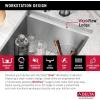 imageDELTA FAUCET Rivet 17inch Workstation Bar Prep Kitchen Sink Undermount 16 Gauge Stainless Steel Single Bowl with WorkFlow Ledge and Kit of 5 Accessories 95B903117SSS