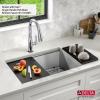 imageDELTA FAUCET Rivet 30Inch Workstation Kitchen Sink Undermount 16 Gauge Stainless Steel Single Bowl with WorkFlow Ledge and Chefs Kit of 6 Accessories 95B93130SSSStainless Steel