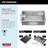 imageDELTA FAUCET Rivet 30Inch Workstation Kitchen Sink Undermount 16 Gauge Stainless Steel Single Bowl with WorkFlow Ledge and Chefs Kit of 6 Accessories 95B93130SSSStainless Steel