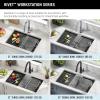 imageDELTA FAUCET Rivet 30Inch Workstation Kitchen Sink Undermount 16 Gauge Stainless Steel Single Bowl with WorkFlow Ledge and Chefs Kit of 6 Accessories 95B93130SSSStainless Steel